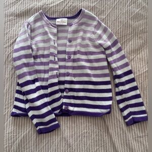 Hanna Andersson Ombré Striped Purple & Lilac Knit Cardigan